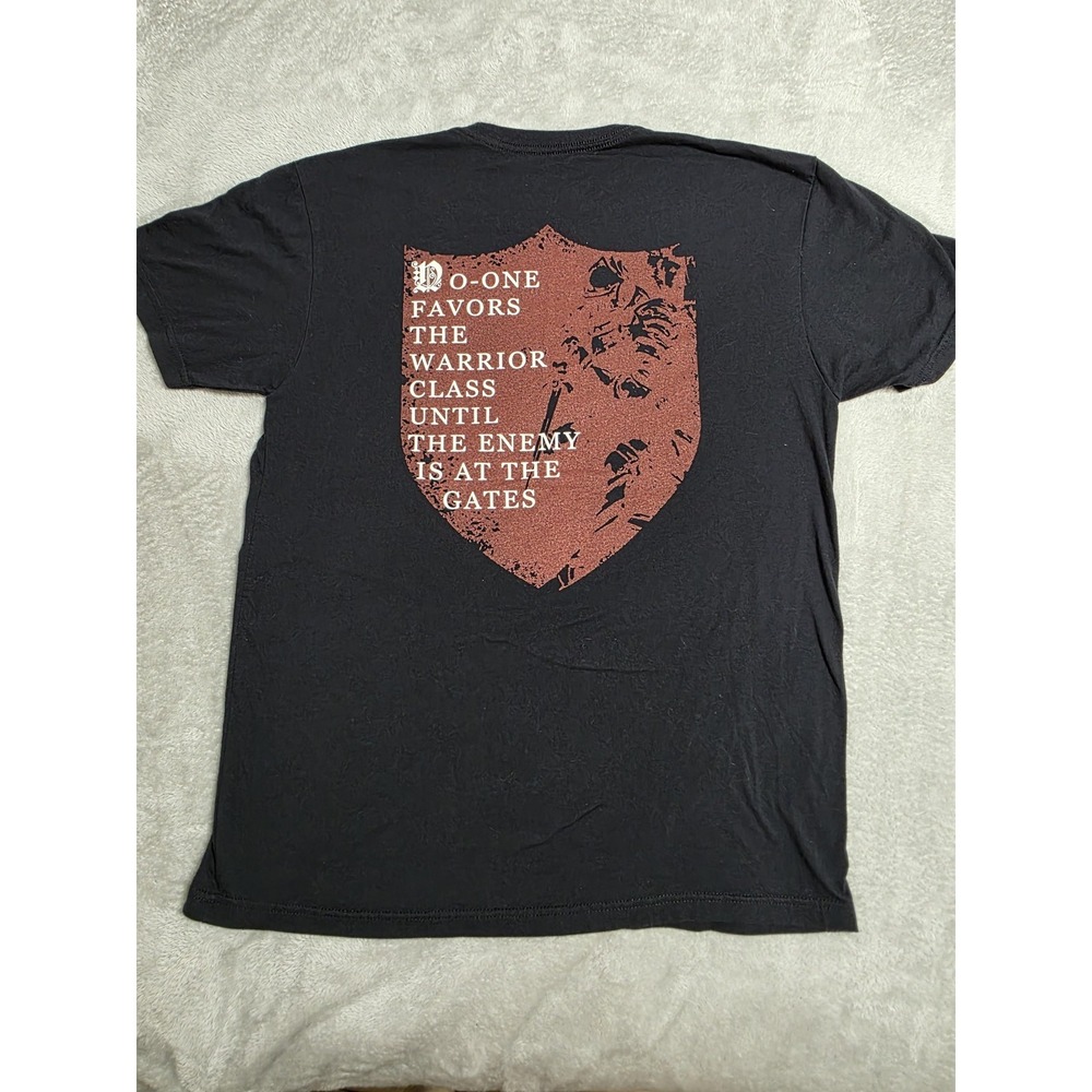 BC Shirt‎ Mens Large Black Skull Warrior Class Quote Graphic Tee Medieval
